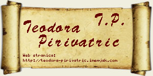 Teodora Pirivatrić vizit kartica